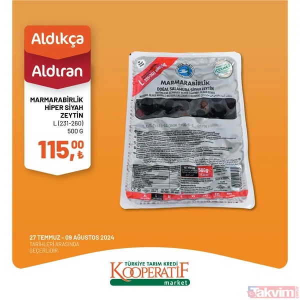Tarım Kredi Market'te 60 üründe dev indirim! Katalogda yok yok! Taze Kaşar 249 TL, Siyah Zeytin 115 TL, Tuvalet Kağıdı 40'lı 209 TL... - 27