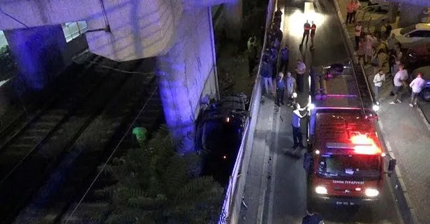 10 metreden tren raylarına uçtu! İzmir Bayraklı’da korkunç olay