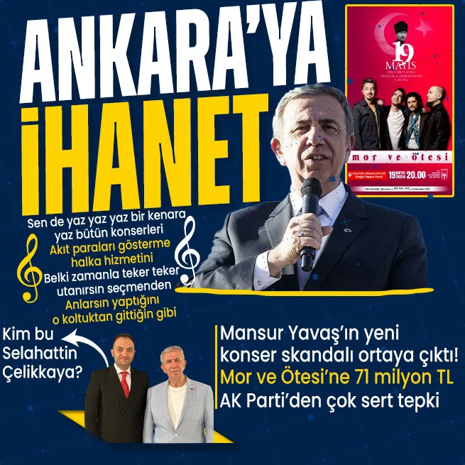 CHPli ABB Başkanı Mansur Yavaşın yeni konser skandalı! Mayıs ayında 71 milyon TLyi israf ettiği ortaya çıktı