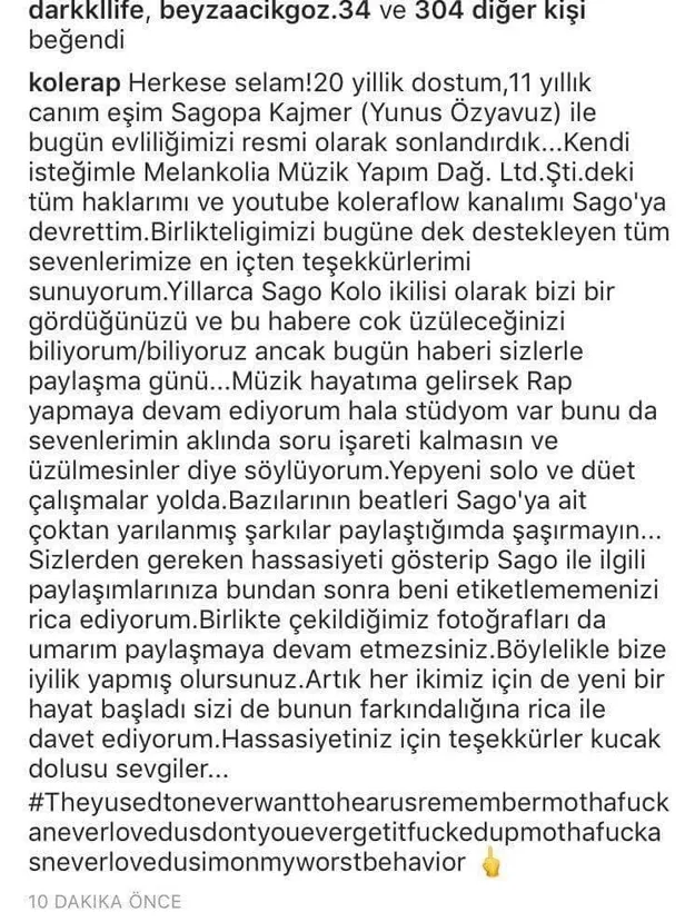 Sagopa Kajmer ile Kolera boşandı-1