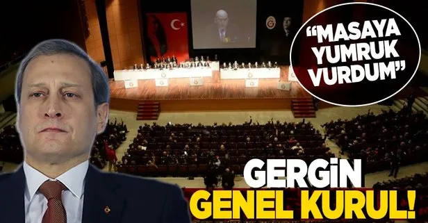 Galatasaray’da olaylı Mali Genel Kurul! Masaya yumruk vurdum! Mustafa Cengiz ve Burak Elmas ibra...