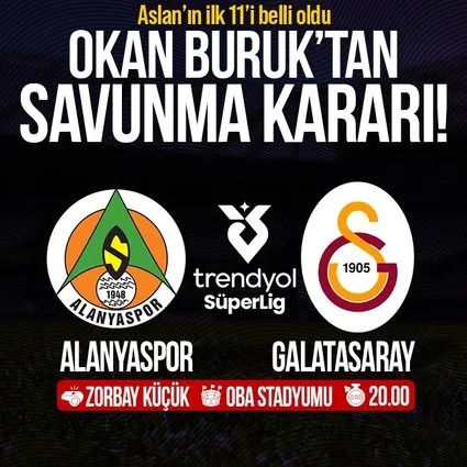Galatasaray'ın Alanyaspor maçı ilk 11'i belli oldu