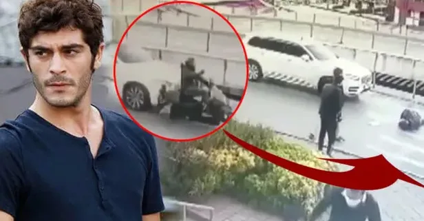 Burak Deniz polis kontrolünden kaçtı, kaza yaptı! Motosikletliye çarpan Burak Deniz'in kaza anı...