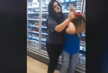 Kadın market çalışanına dayak!