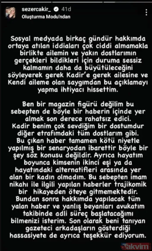 Kadir Doğulu'nun imam nikahı kıydığı iddia edilen Sezer Çakır ilk kez açıkladı "Film çekiyoruz ama Kadir'in hanımlarla çektiği..." Neslihan Atagül'ü aldattığı görüntüler ifşalanmıştı - 11