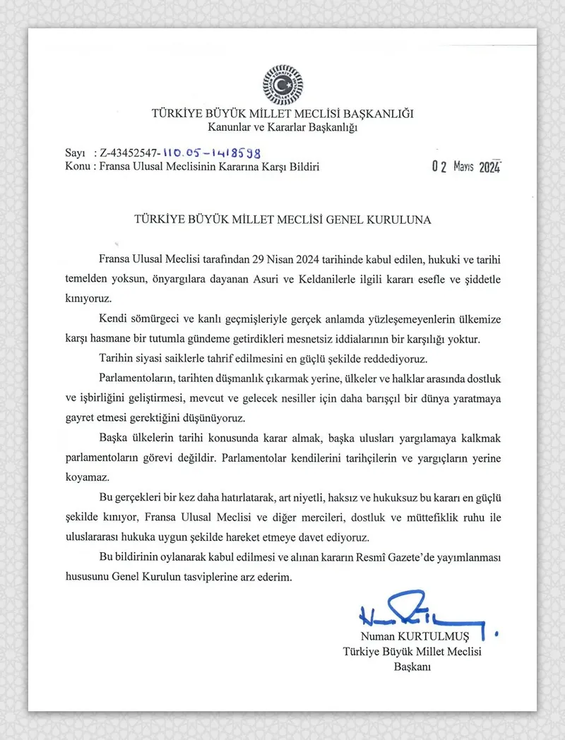 tbmm-genel-kurulunda-fransanin-skandal-kararina-iliskin-tezkere-kabul-edildi-baska-uluslari-yargilamaya-kalkma-1714662938965.jpg TBMM Genel Kurulu'nda Fransa'nın skandal kararına ilişkin tezkere kabul edildi: Başka ulusları yargılamaya kalkmak parlamentonun görevi değildir!-3