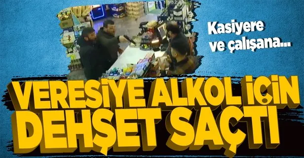 İstanbul’da silahlı soygun kamerada! Kasiyeri tabanca ile tehdit edip çalışanın kafasına ürün fırlattılar