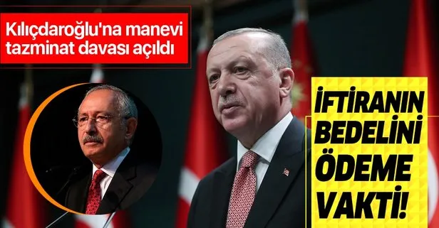 Son dakika: Başkan Erdoğan, Kemal Kılıçdaroğlu’na 2 milyon liralık manevi tazminat davası açtı