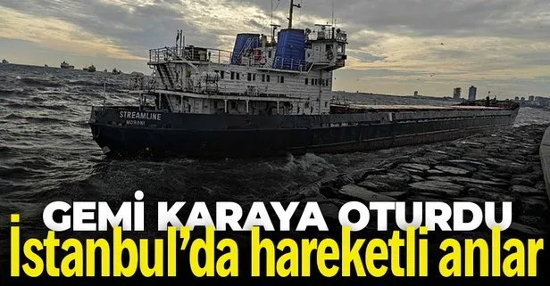 SON DAKİKA: İstanbul’da fırtına! Zeytinburnu’nda gemi karaya oturdu