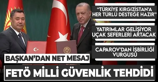 Başkan Recep Tayyip Erdoğan ve Caparov’dan Ankara’da önemli açıklamalar