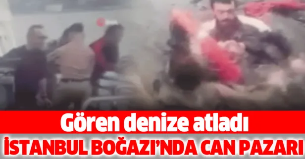 Son dakika: İstanbul Boğazı’nın ortasında can pazarı kamerada! Yaşlı adam tekneden düştü