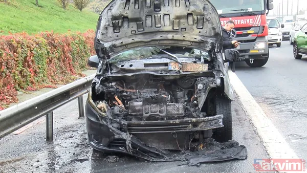 TEM'de korku dolu anlar! Minibüs alev alev yandı - 6