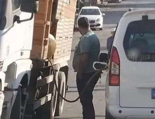 Böyle hırsızlık görülmedi! İBB’ye ait kamyondan yakıt çalarken görüntülendiler!