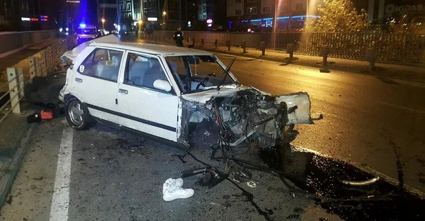 Son dakika: İstanbul Şişli'de otomobil bariyerlere çarptı: 1'i ağır 2 yaralı