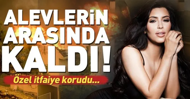 Alevlerin ortasında kaldı