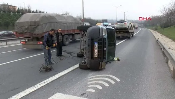 TEM Otoyolu'nda makas atan otomobil kazaya sebebiyet verdi!-1
