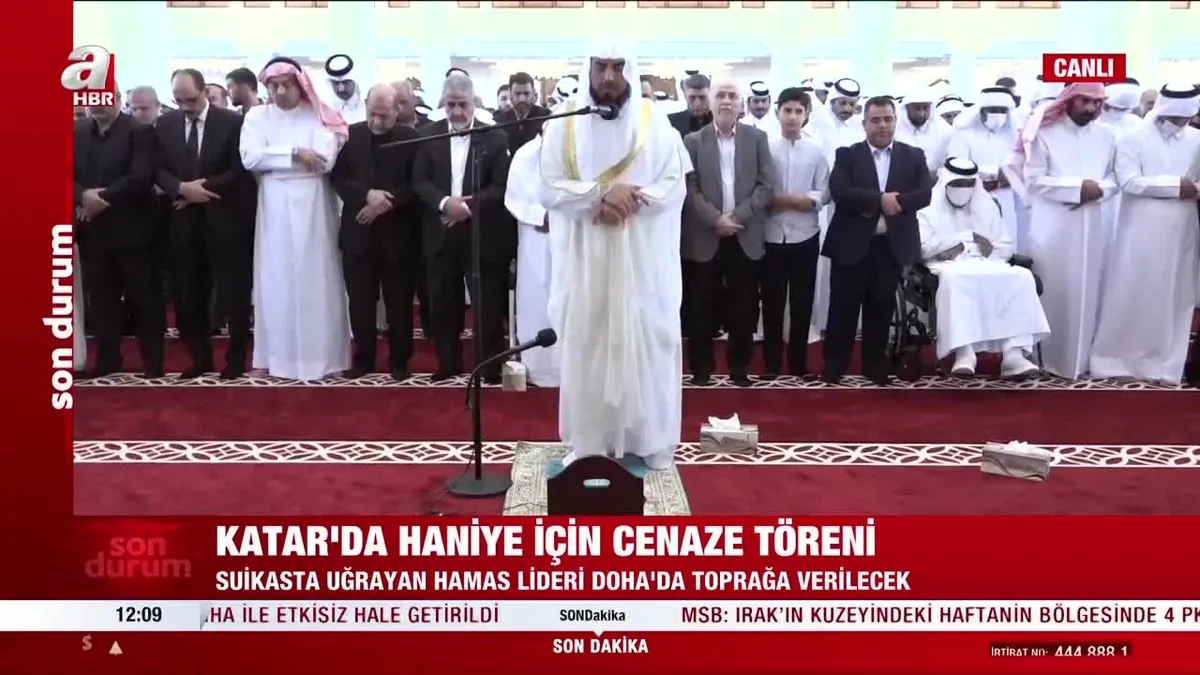 Katar’da Haniye için cenaze töreni!