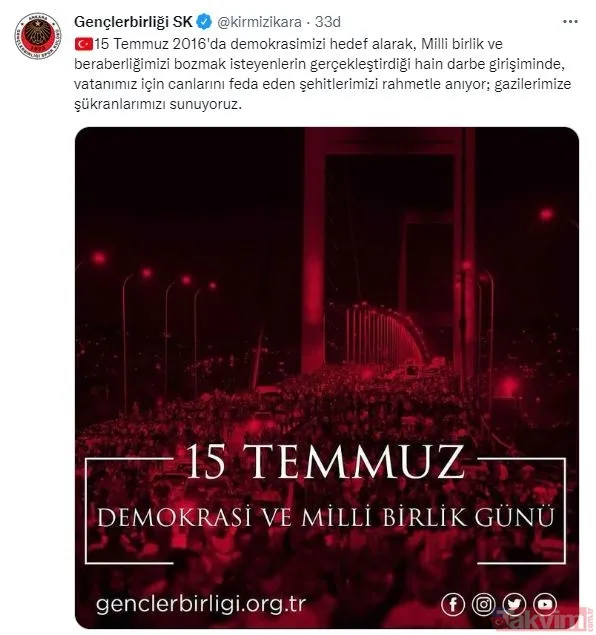 Türk futbolunun dev kulüplerinden 15 Temmuz paylaşımları... - 13