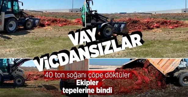 Aksaray’da 40 ton kuru soğan boş arazilere döküldü!