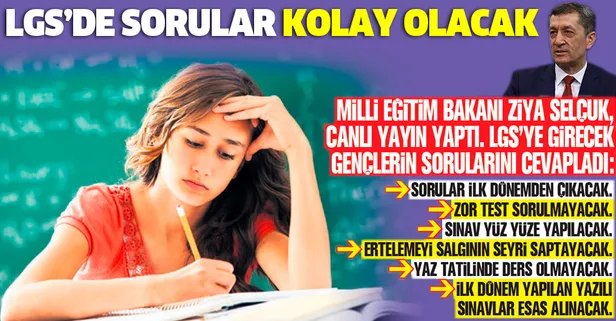 Bakan Selçuk: LGS’de sorular kolay olacak