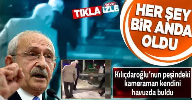 Düğünde CHP Genel Başkanı Kemal Kılıçdaroğlu’nu görüntüleyen kameraman havuza düştü