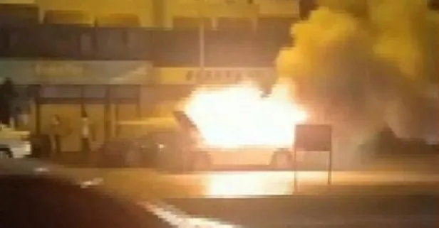 Bahçelievler'de facianın eşiğinden dönüldü! İçinde yolcu olan bir taksi alev topuna döndü