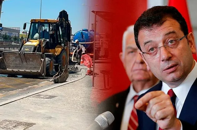 Kartal'da İSKİ'ye ait su borusu patladı