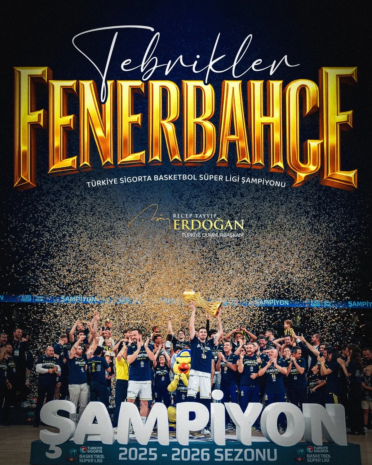 Basketbol Süper Ligi’nde şampiyon Fenerbahçe | Başkan Erdoğan’dan tebrik mesajı-6