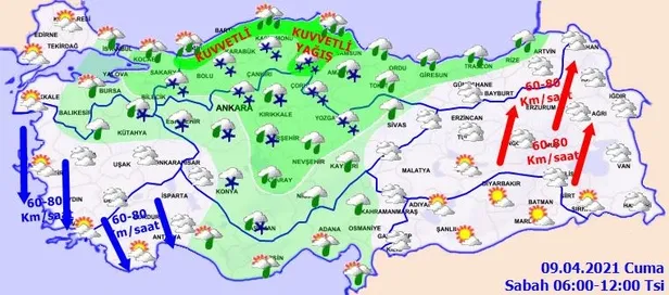 HAVA DURUMU | Meteorolojiden yoğun kar ve zirai don uyarısı! 9 Nisan İstanbul'da bugün hava nasıl olacak?-3