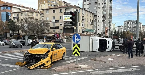 Kayseri’de otomobil ile kamyonet çarpıştı: 6 kişi yaralandı