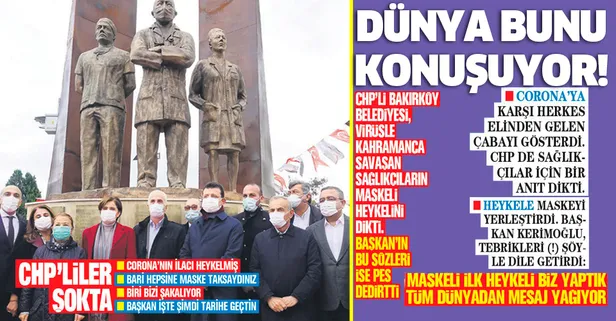 CHP’nin alay konusu olan maskeli heyki için CHP’li Bakırköy Belediye Başkanı Bülent Kerioğlu'ndan pes dedirten sözler!