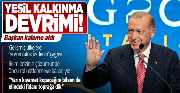 Başkan Erdoğan’dan Türkiye’nin Yeşil Kalkınma Devrimi kitabına takdim yazısı! Küresel iş birliği ve dayanışma vurgusu