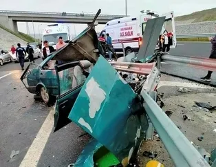 Araba paramparça oldu