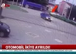 Samsun'da korkunç kaza! Araç ikiye bölündü