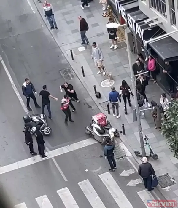 Nişantaşı'nda 'motorize' kavga! Polise aldırış etmediler tekme tokat birbirlerine girdiler - 4