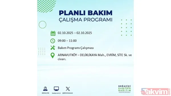 🔵2 Ekim 2025 Perşembe Günü İstanbul'da Elektrik Kesintisi Yaşanacak İlçeler
