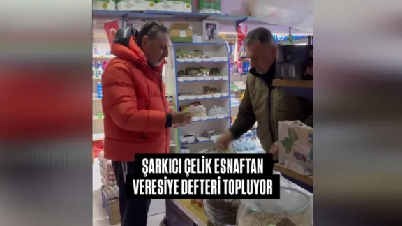 Sanatçı Çelik Hatay'a giderek bakkal ve eczanelerin veresiye defterinde yazan borçları kapattı