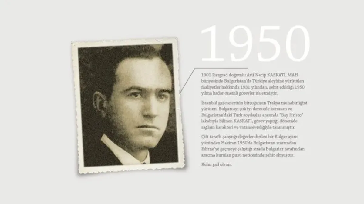 Bulgaristan'da şehit edilen Arif Necip Kaskatı'nın fotoğrafı ilk kez yayınlandı