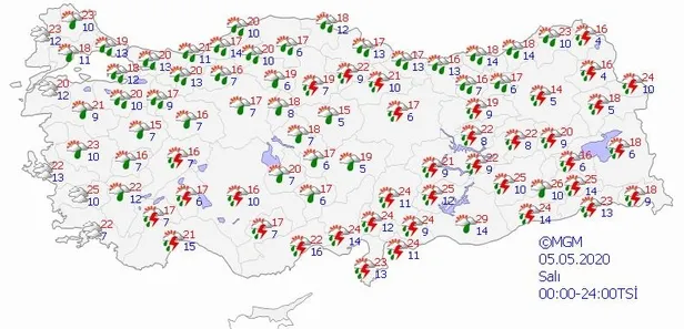Meteoroloji'den son dakika sağanak yağış uyarısı | 5 Mayıs hava durumu (Yarın hava nasıl olacak)-3