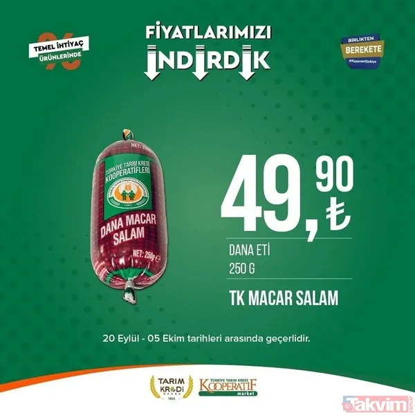Tarım Kredi 5 Ekim FİYAT LİSTESİ 2023! Kooperatif marketlerinde indirimlerin son günü! Kırmızı mercimek 22.25, tost peyniri 59. 90... - 22