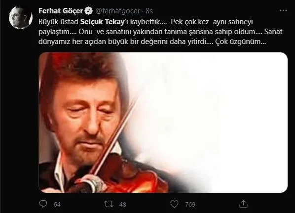 SON DAKİKA: Ünlü keman virtüözü Selçuk Tekay hayatını kaybetti! Acı haberi Emel Sayın duyurdu: Çok üzgünüm-4