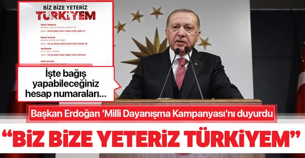 Başkan Erdoğan koronavirüse karşı 'Milli Dayanışma Kampayası'nı duyurdu! İşte kampanya hesap numaraları