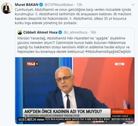 CHP İzmir Milletvekili Murat Bakan'dan II. Abdülhamid Han’a "zorba" iftirası!-1
