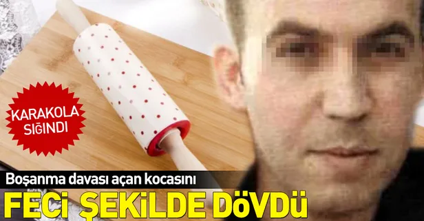Boşanmak isteyen kocasını merdane ile dövdü
