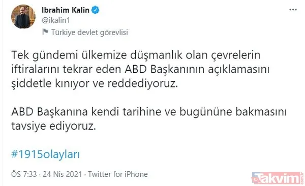 Türkiye'den ABD Başkanı Biden'ın 1915 olaylarını 'soykırım' olarak tanımlamasına peş peşe tepkiler! - 10