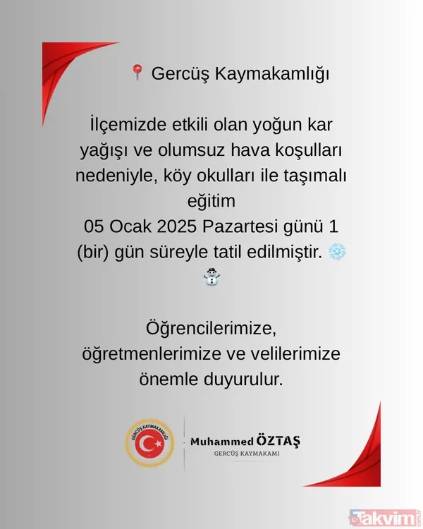 Valilik listeyi duyurdu! 5 Ocak 2026 kar tatili olan iller son dakika: Ankara, Van, Batman, Şanlıurfa... - 13