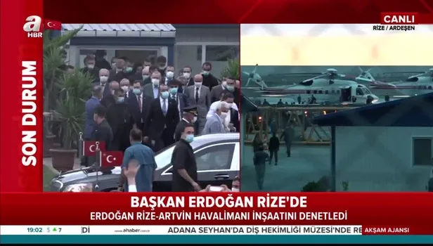 Başkan Recep Tayyip Erdoğan Rize-Artvin Havalimanı inşaatında incelemelerde bulundu