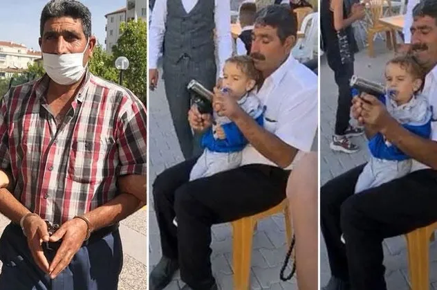 Aksaray’da pes dedirten olay: Ağzında emzikli torununun eline silah verip ateş ettirdi