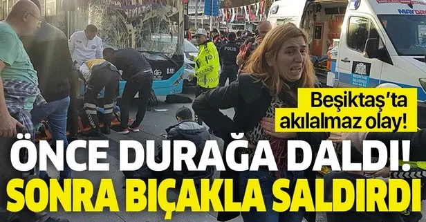 Son dakika: Beşiktaş’ta otobüs durağa daldı!