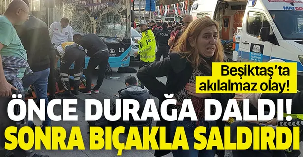 Son dakika: Beşiktaş'ta otobüs durağa daldı!